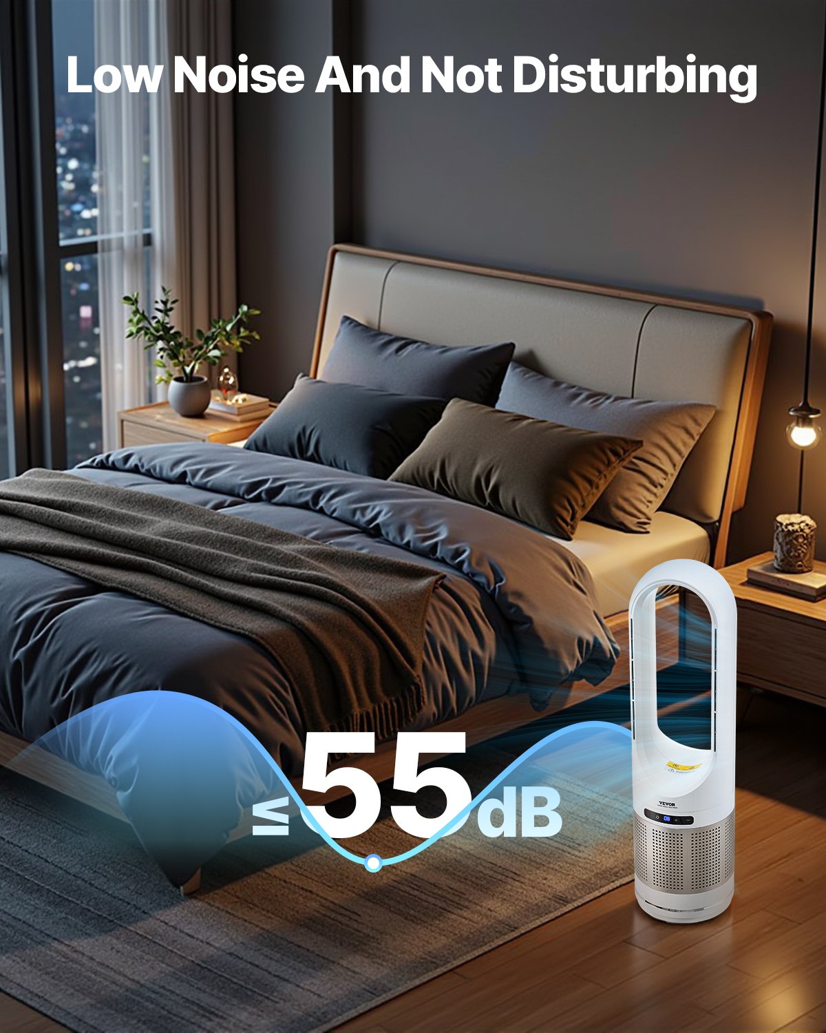 VEVOR 34" Oscillating Tower Fan 8H Timer 16.4ft/s Velocity with Remote Control