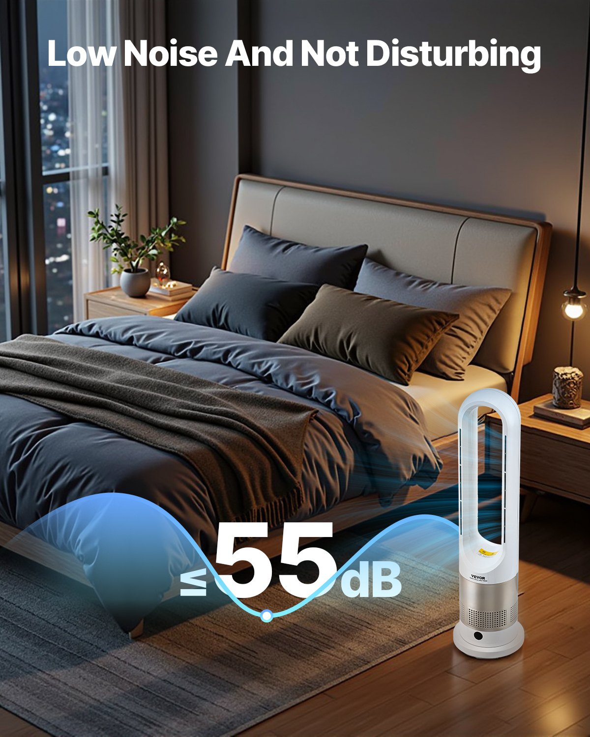 VEVOR 26" Oscillating Tower Fan 9H Timer 16ft/s Velocity with Remote Control