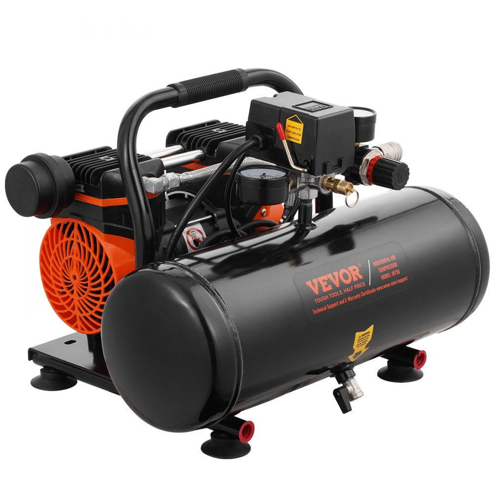VEVOR Air Compressor Compact Portable Oil Free Compressor 2 Gallon 8bar