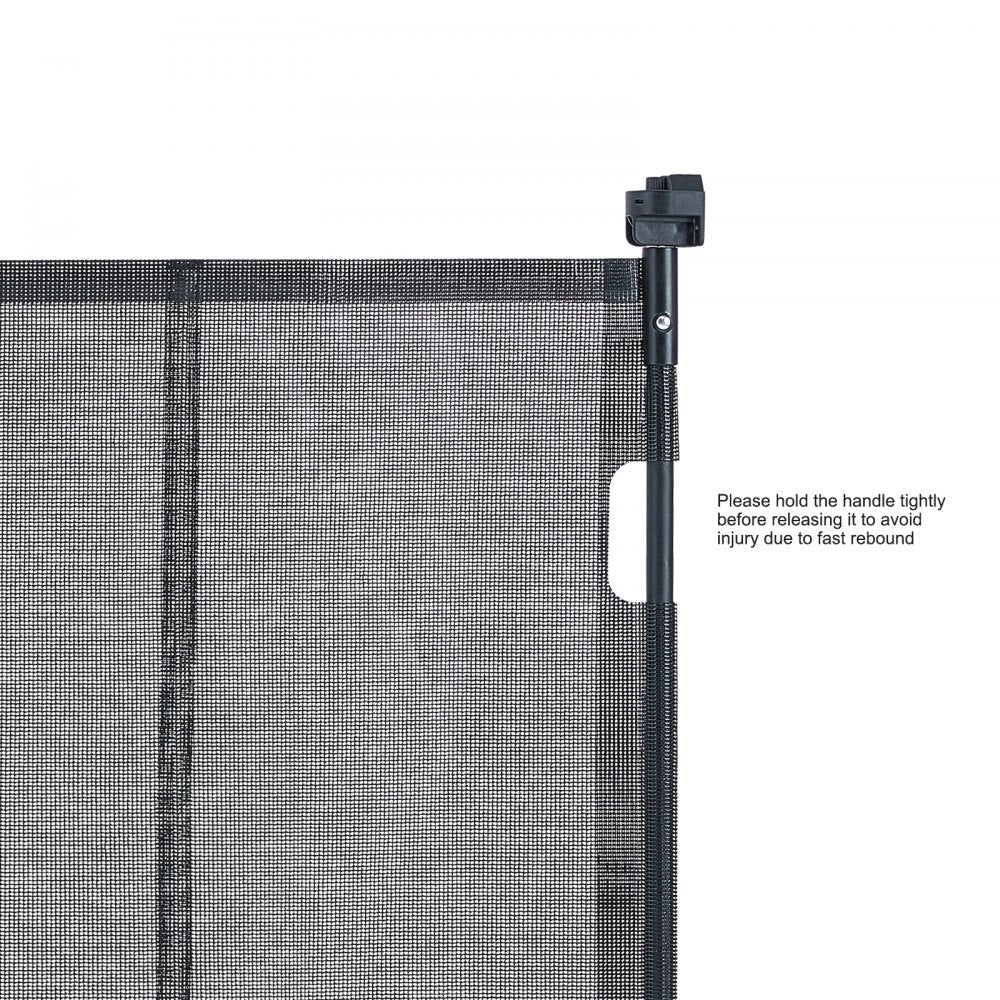 VEVOR Mesh Baby Gate, 34.2" Tall Retractable Baby Gate, Extends up to 116.1" Wide Retractable Gate for Kids or Pets, Retractable Dog Gates for Indoor Stairs, Doorways, Hallways, Playrooms, Black