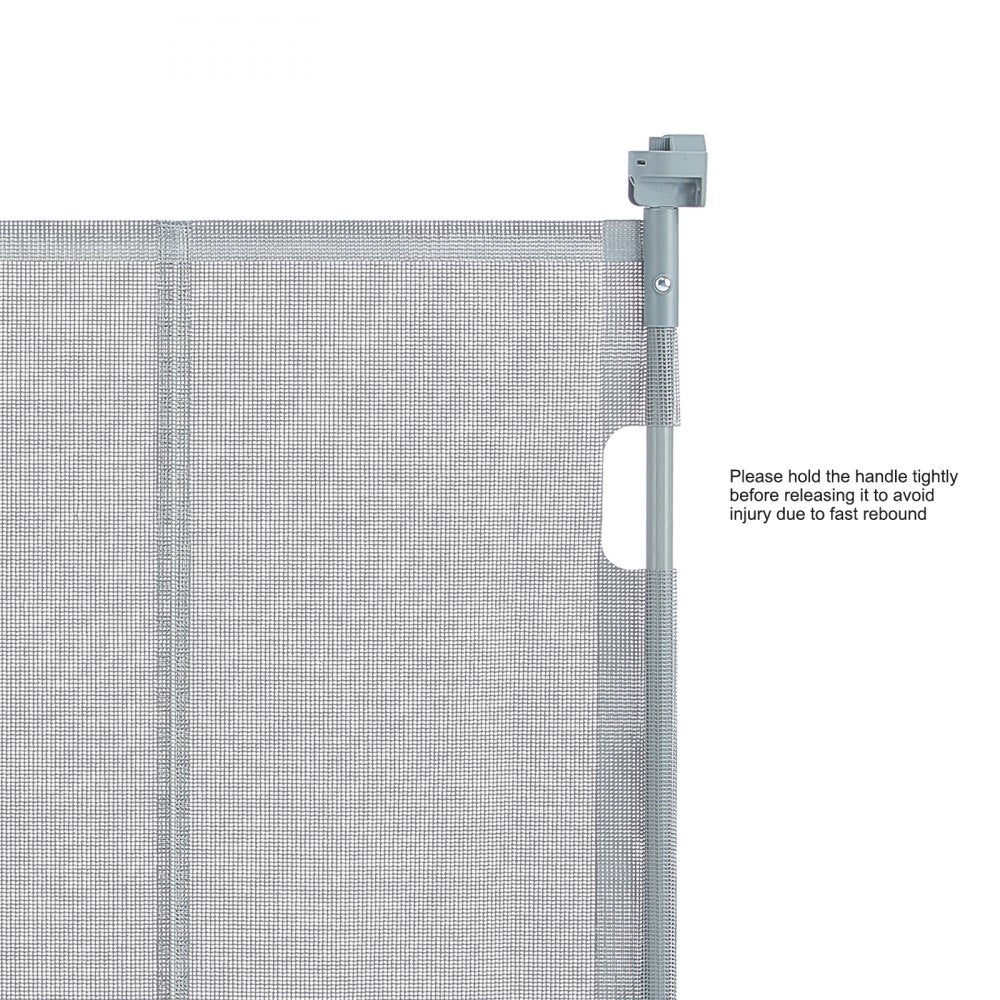 VEVOR Mesh Baby Gate, 34.2" Tall Retractable Baby Gate, Extends up to 60" Wide Retractable Gate for Kids or Pets, Retractable Dog Gates for Indoor Stairs, Doorways, Hallways, Playrooms, Gray
