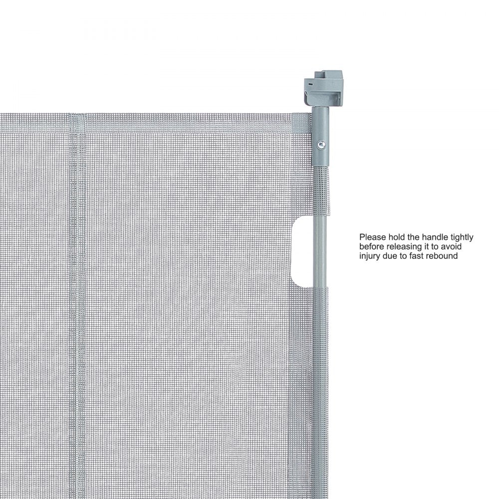 VEVOR Mesh Baby Gate, 34.2" Tall Retractable Baby Gate, Extends up to 76.8" Wide Retractable Gate for Kids or Pets, Retractable Dog Gates for Indoor Stairs, Doorways, Hallways, Playrooms, Gray