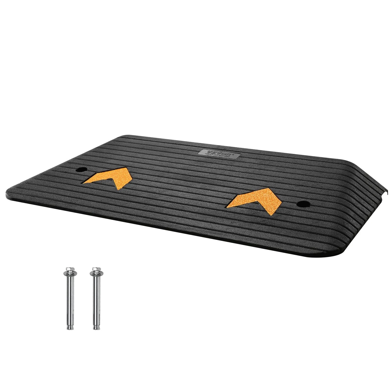 VEVOR Upgraded Rubber Threshold Ramp, 3" Rise Door Ramp with 1 Channel, Natural Rubber Car Ramp with Non-Slip Textured Surface, 33069 lbs Load Capacity Curb Ramp for Wheelchair and Scooter