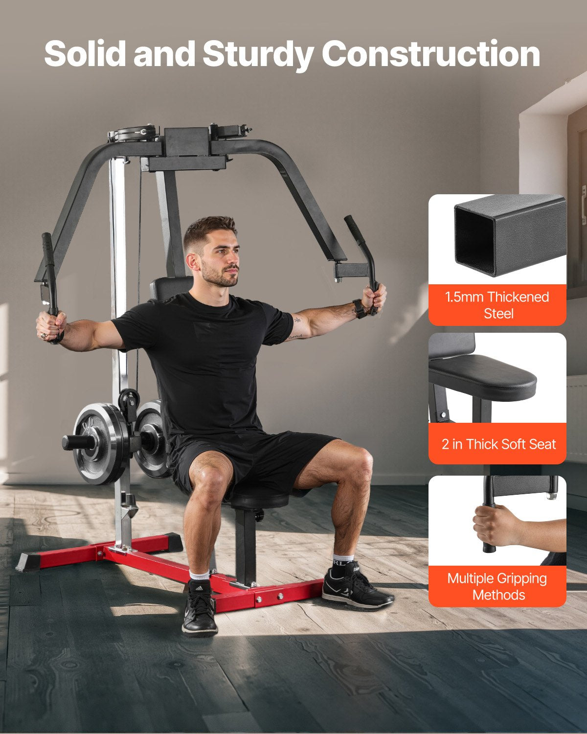 VEVOR Chest Fly Machine Adjustable Fly Reverse Delt Machine Upper Body Workout