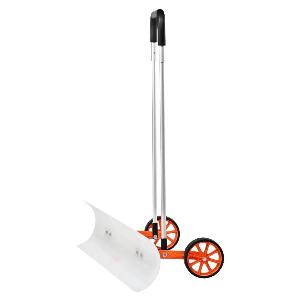 37-Inch Snow Shovel with Wheels, Wide ABS Blade and U-Shaped Aluminum Handle
