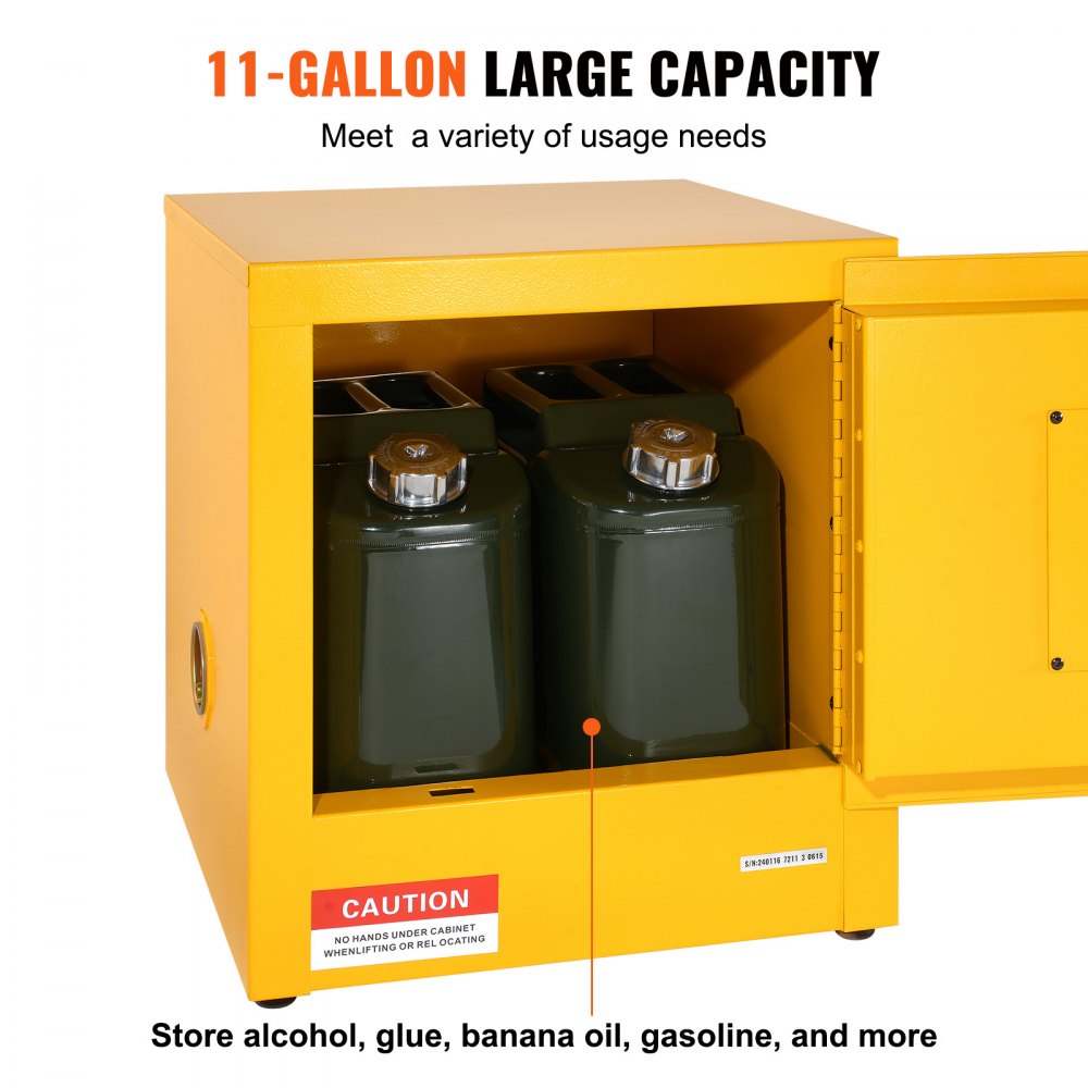 VEVOR Flammable Cabinet 17\" x 17\" x 18\", Galvanized Steel Safety Cabinet, Adjustable Shelf Flammable Storage Cabinet, for Commercial Industrial and Home Use