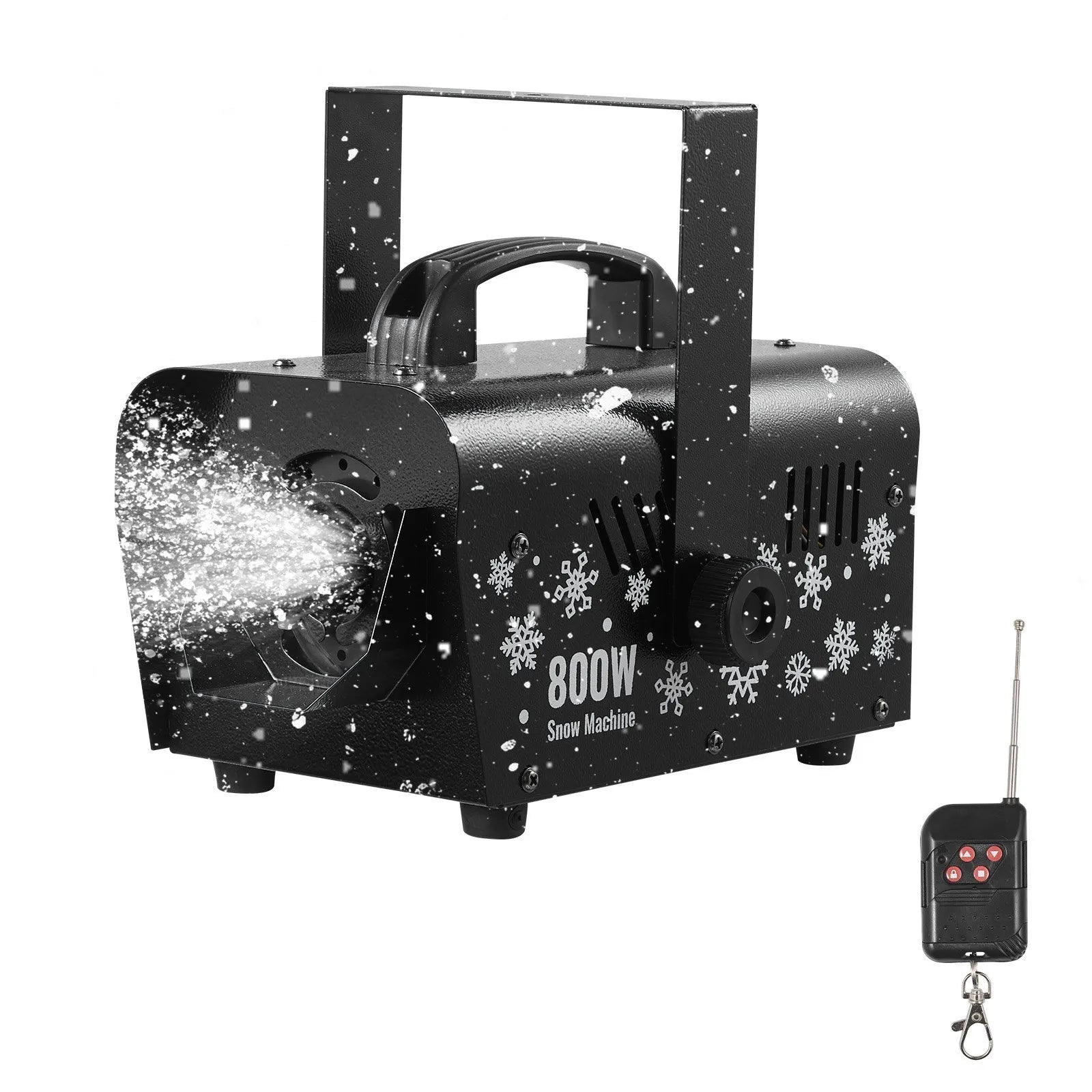 VEVOR Snow Machine, 800W Handheld/Hanging Snow Maker, Portable Wireless Remote Snowmaking machine with 1L Tank & Handle, Outdoor & Indoor Snowflake Maker for Christmas Party Stage Effect