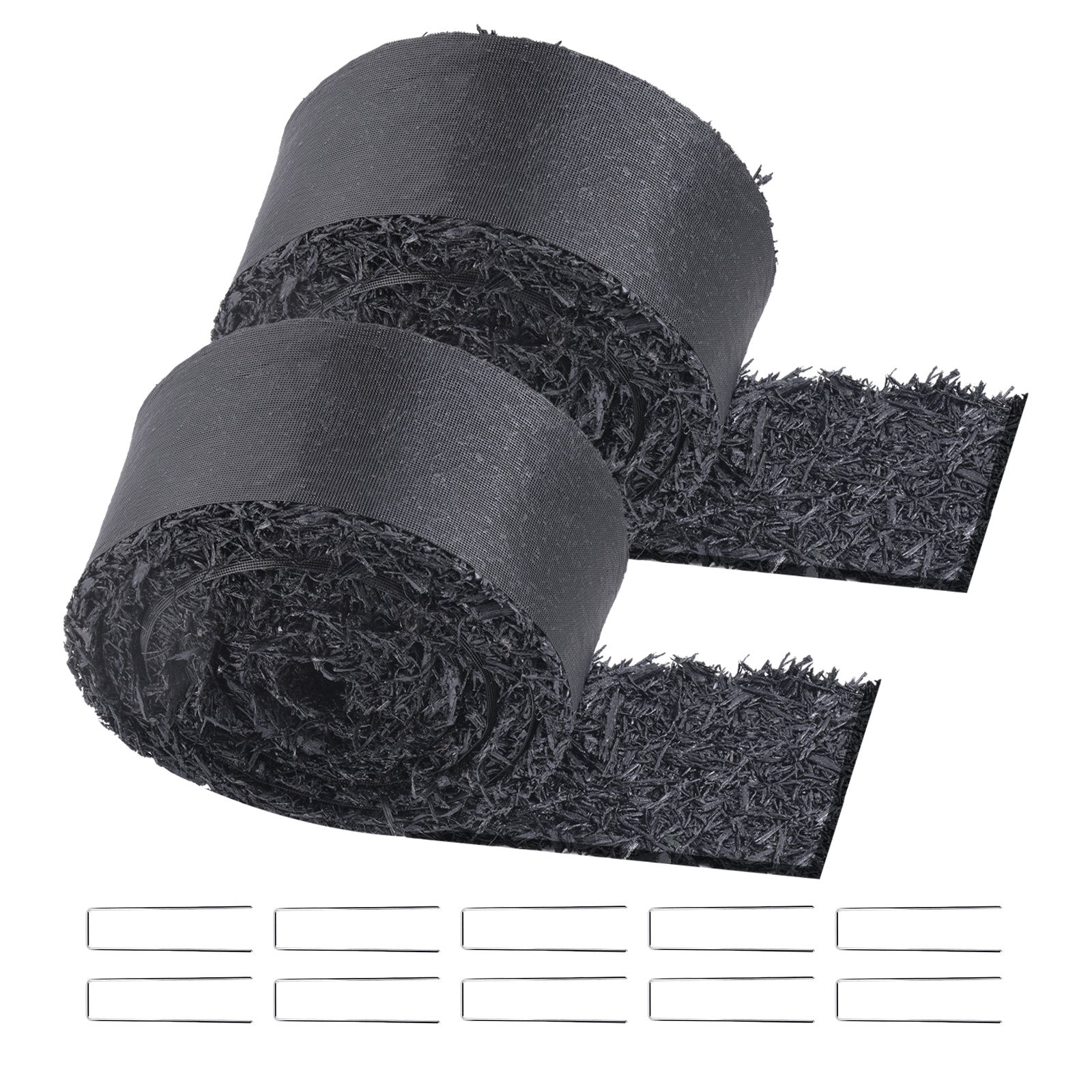VEVOR 2 Rolls Rubber Mulch Roll for Landscaping 120 x 4.5in Rubber Mulch Mat