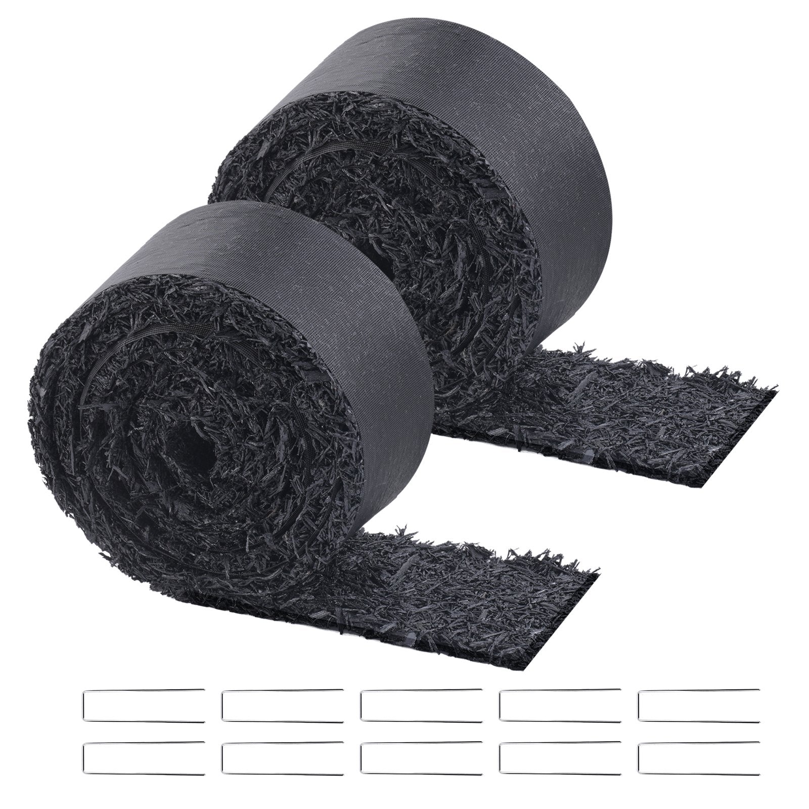 VEVOR 2 Rolls Rubber Mulch Roll for Landscaping 120 x 4.5in Rubber Mulch Mat