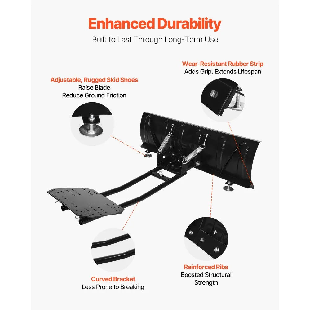 48-Inch Universal ATV Snow Plow Kit, Adjustable Steel Blade for ATV and UTV