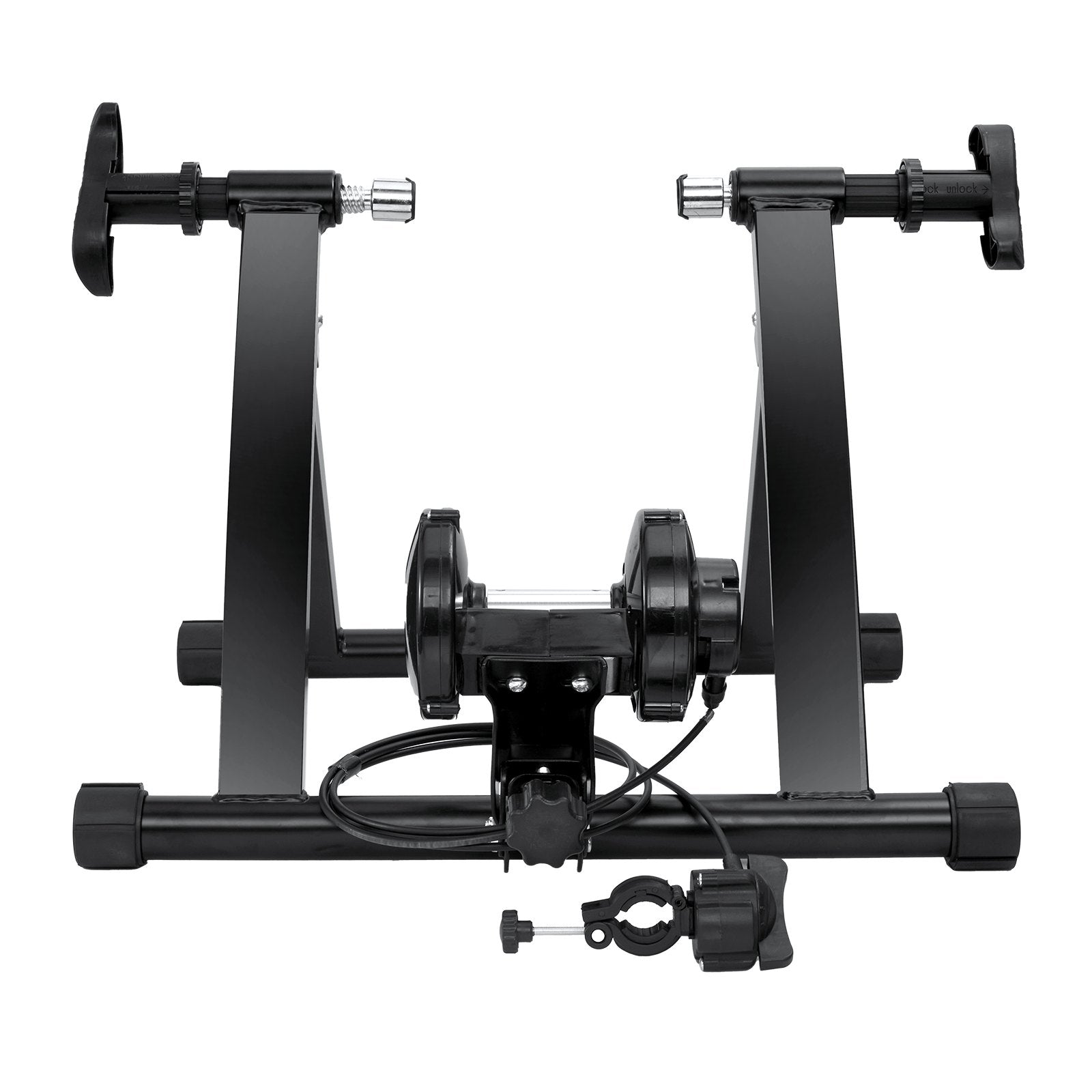 VEVOR Bike Trainer Stand, Magnetic Stationary Bike Stand for 26"-29" Wheels, 8 Resistance Settings, Low Noise Motor, Protable for Indoor Riding Exercise, with Quick-Release Lever & Front Wheel Riser