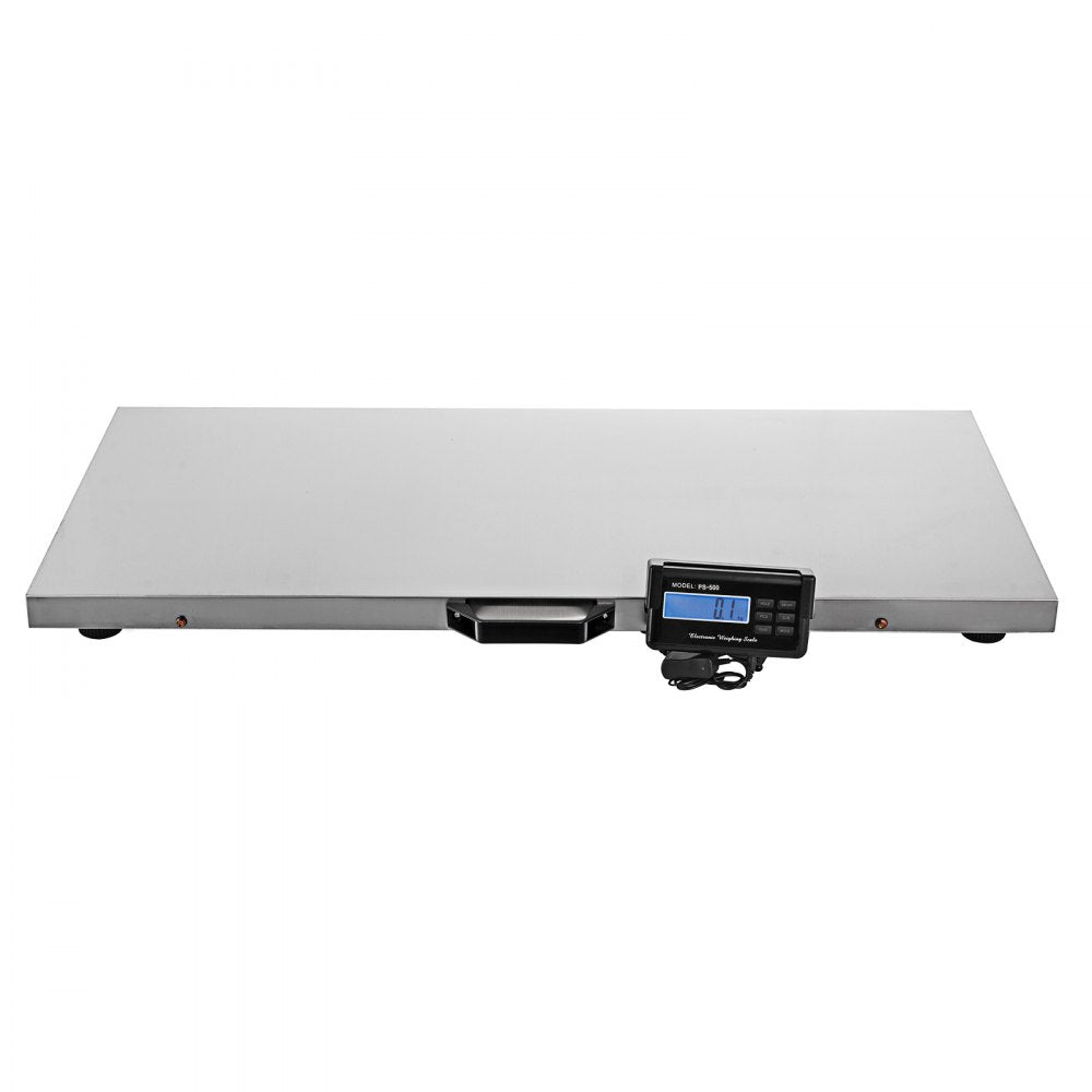 VEVOR 1100Lbs x 0.2Lbs Digital Livestock Scale Large Pet Vet Scale Stainless Steel Platform Electronic Postal Shipping Scale Heavy Duty Large Dog Hog Sheep Goat Pig Sheep Scale