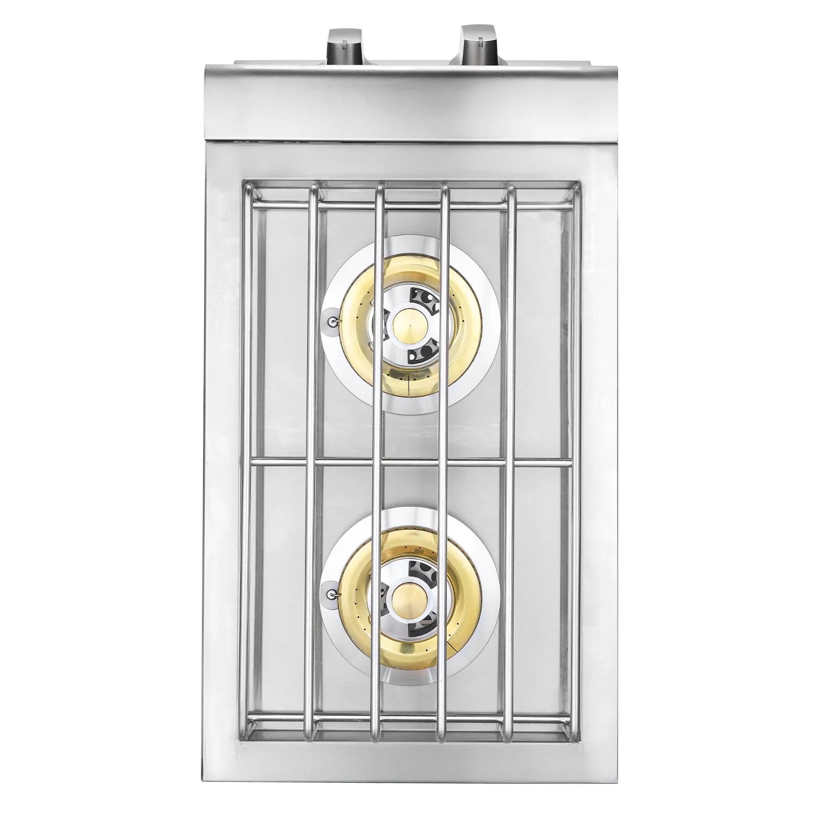 VEVOR Double Grilling Side Burners, 2 x 17,000BTU Liquid Propane Side Burner for Outdoor Kitchen, Convertible to Natural Gas, 304 Stainless Steel Built-in Double Burners with LED for BBQ Grill Island