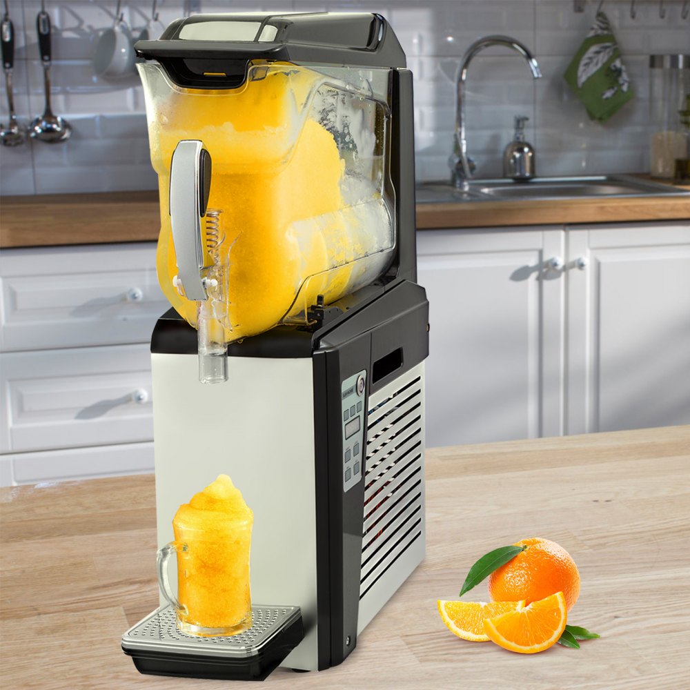 VEVOR Slush Frozen Drink Machine, 10L Tank, 600W Commercial Margarita Maker with 24.8°F to 28.4°F Temperature, Automatic Cleaning Cold Drink and Slush Modes, Perfect for Restaurants Cafes Bars