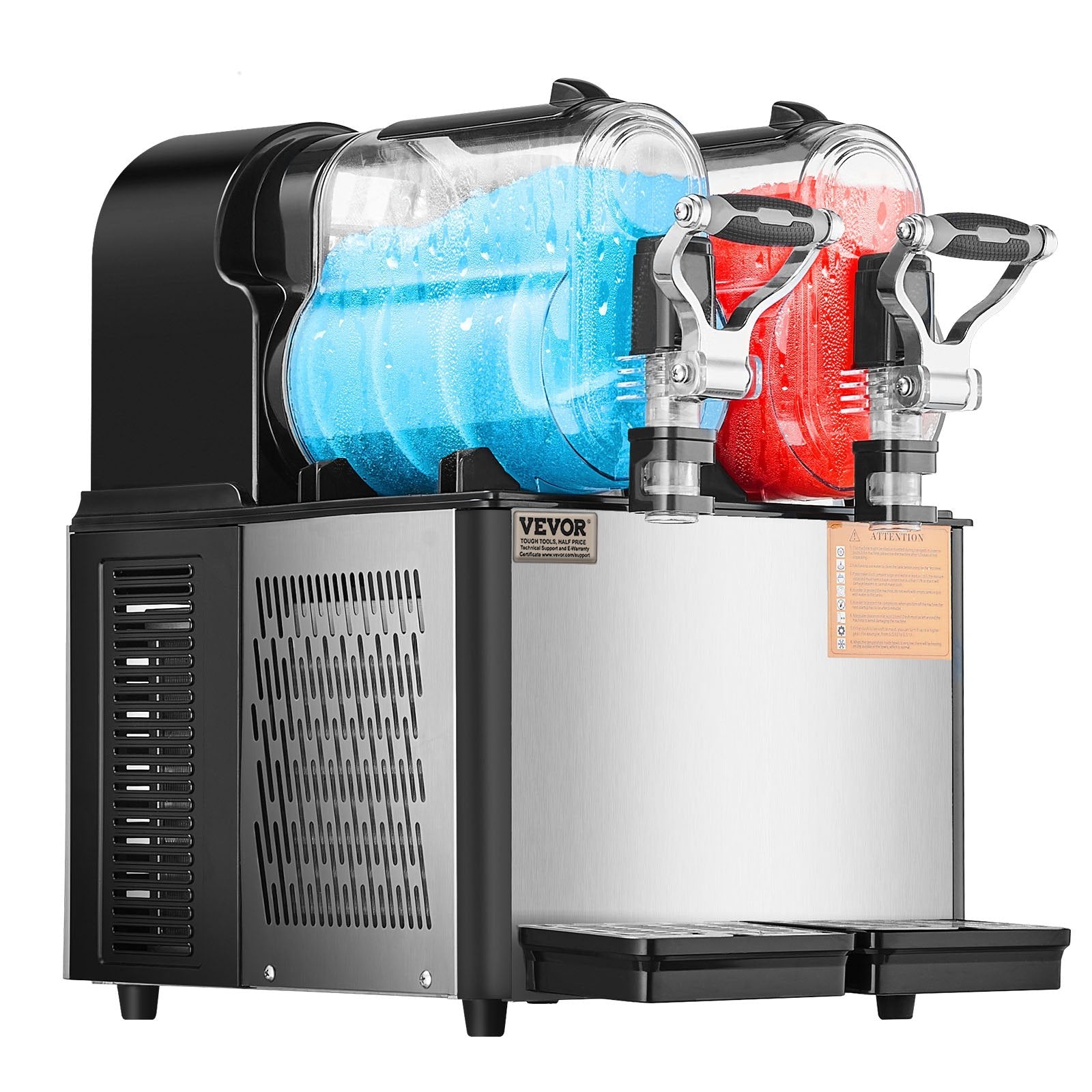 VEVOR Margarita Machine, 3LX2 Tank Slushy Machine Commercial, 340W Frozen Margarita Machine with Temperature Preservation, Stainless Steel Home Slush Frozen Drink Machine with Automatic Clean, Black