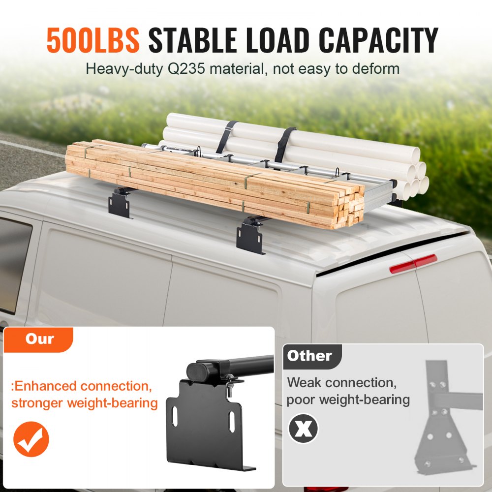 VEVOR Trailer Ladder Rack Van Roof Ladder Rack for Universal Truck Roofs