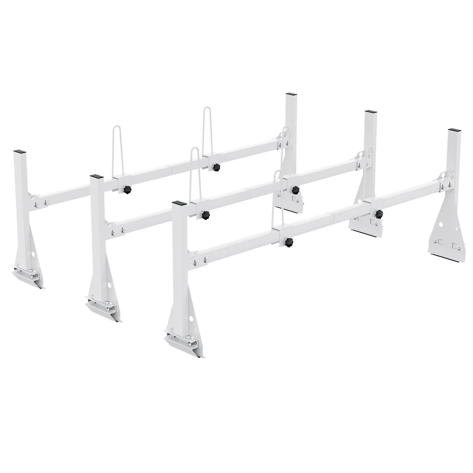 VEVOR Trailer Ladder Rack, 59" Adjustable Roof Rack, 3 Crossbars Van Roof Ladder Rack with Straps, 800 lbs Capacity Steel, Fit for Chevrolet Express 1500 2500 3500/ Ford E150 E250 E350/ GMC Savana