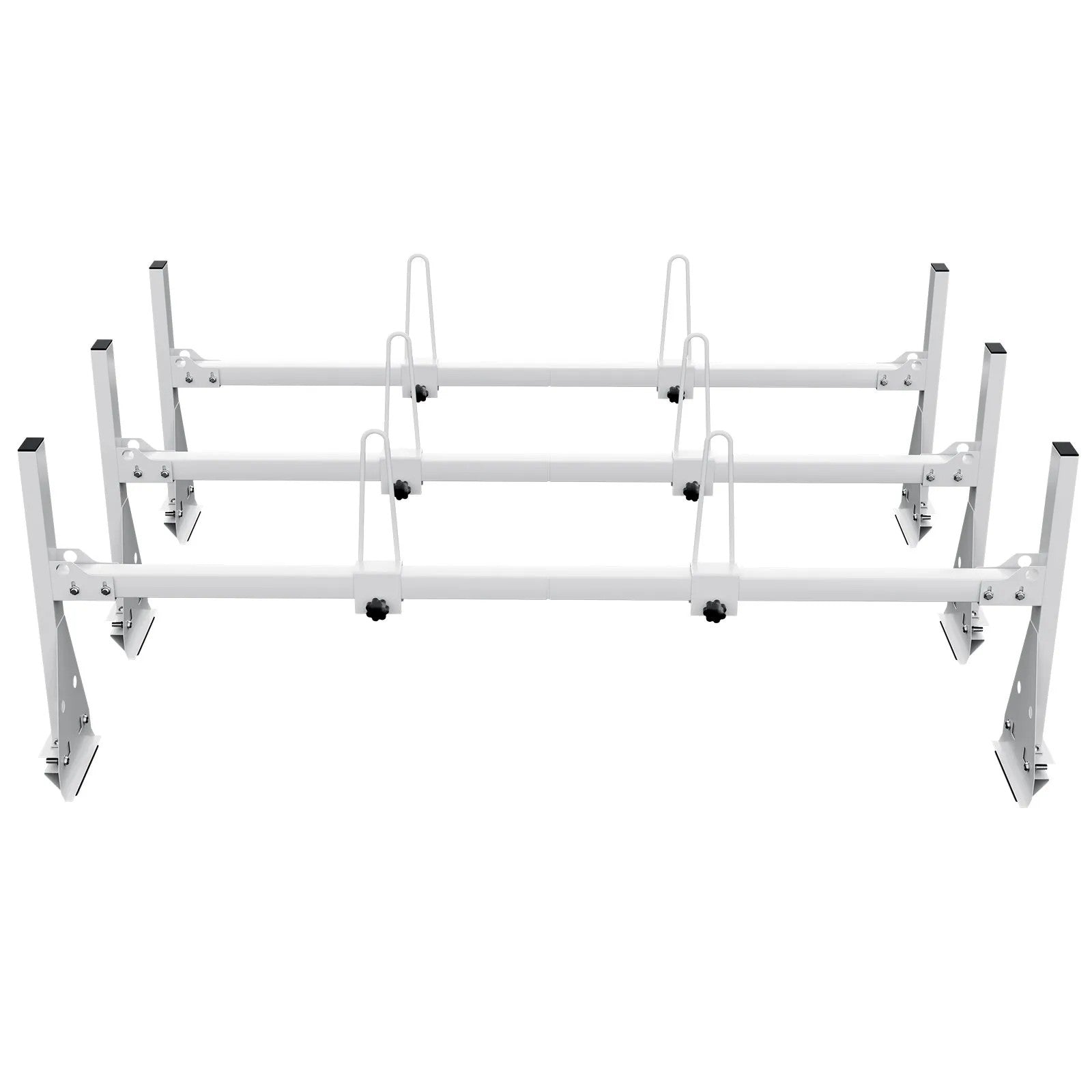 VEVOR Trailer Ladder Rack, 59" Adjustable Roof Rack, 3 Crossbars Van Roof Ladder Rack with Straps, 800 lbs Capacity Steel, Fit for Chevrolet Express 1500 2500 3500/ Ford E150 E250 E350/ GMC Savana