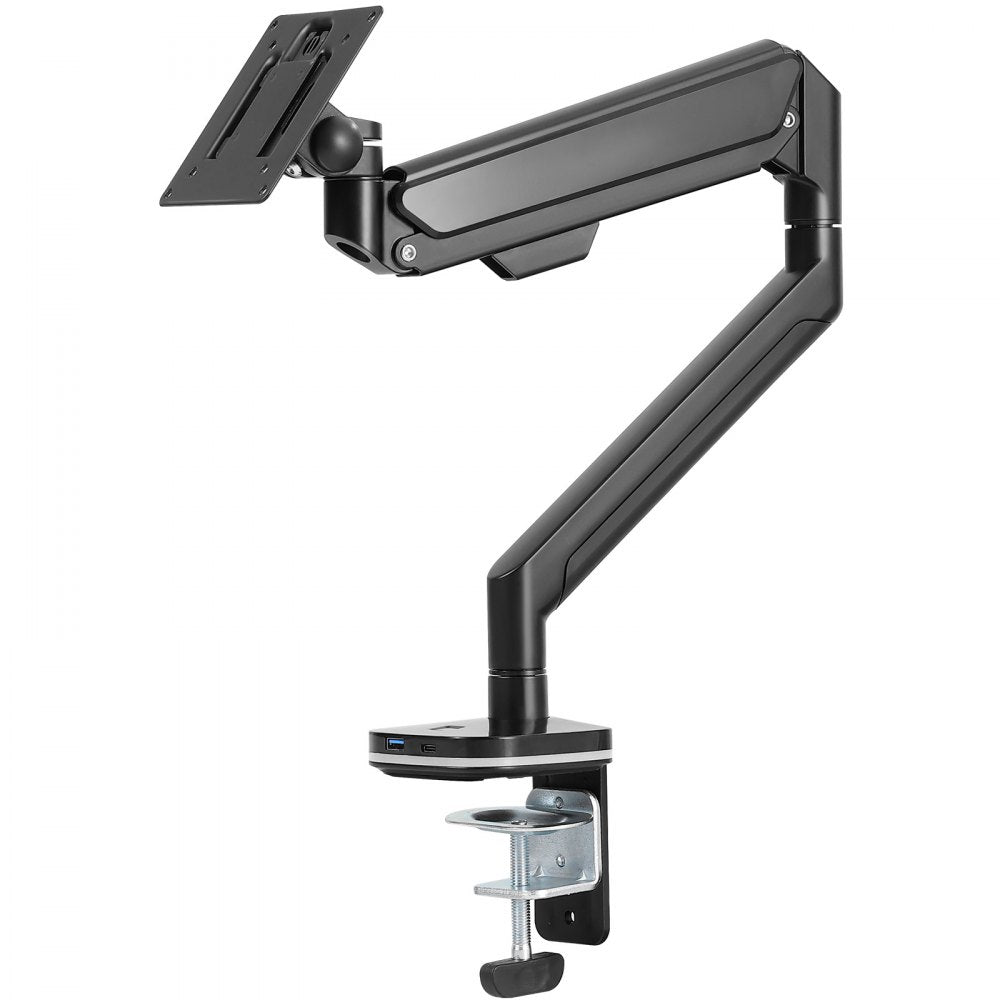 VEVOR Single Monitor Mount, Supports 13"-35" Screen, Fully Adjustable Gas Spring Monitor Arm, Holds up to 26.4 lbs, Computer Monitor Stand Holder with C-Clamp/Grommet Mounting Base, VESA Mount Bracket