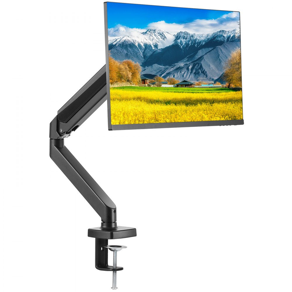 VEVOR Single Monitor Mount, Supports 13"-32" Screen, Fully Adjustable Gas Spring Monitor Arm, Holds up to 20 lbs, Computer Monitor Stand Holder with C-Clamp/Grommet Mounting Base, VESA Mount Bracket