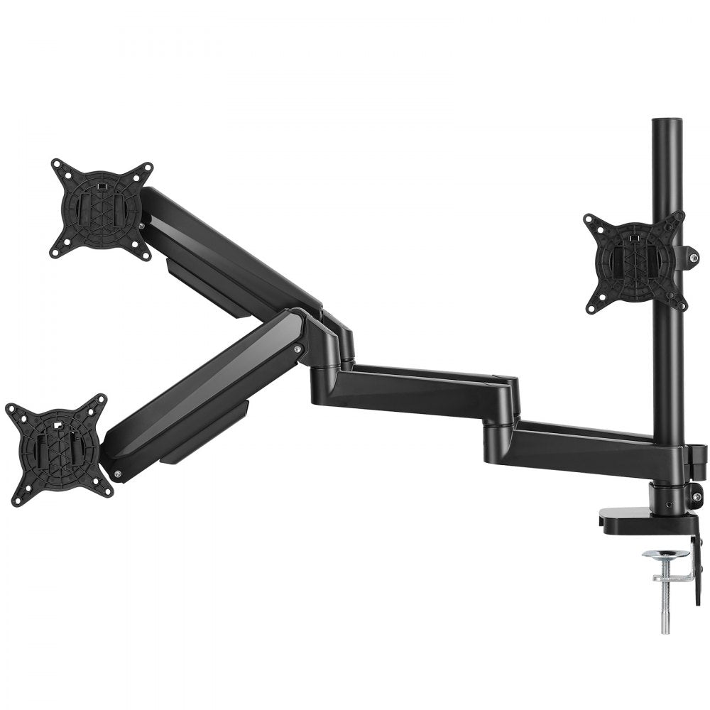 VEVOR Triple Monitor Mount, Supports 13"-27" Screens, Fully Adjustable Gas Spring Monitor Arm, Holds up to 20 lbs per Arm, Computer Stand Holder with C-Clamp/Grommet Mounting Base, VESA Mount Bracket