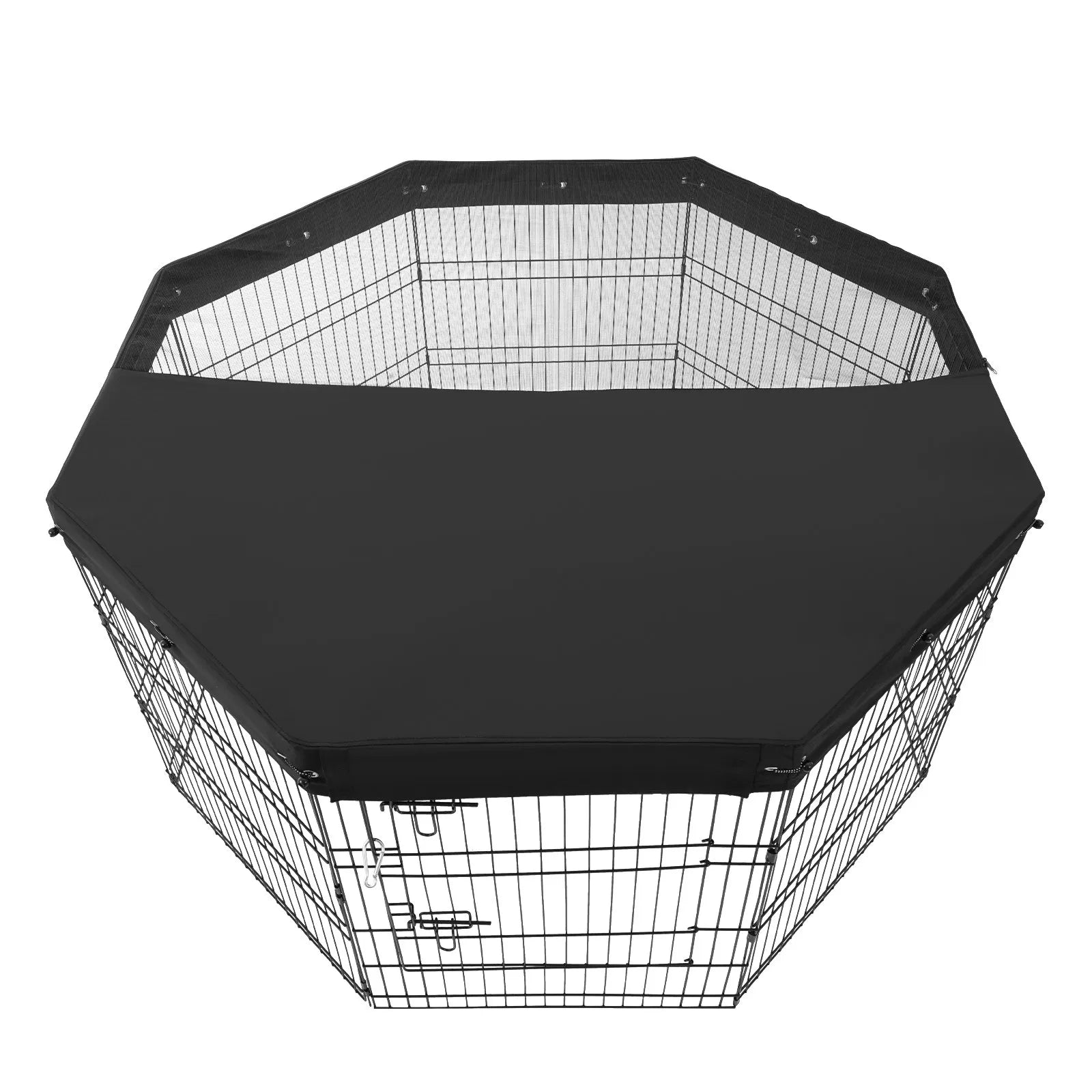 VEVOR Dog Playpen 8 Panels Foldable Metal Dog Exercise Pen with Top Cover 30"H