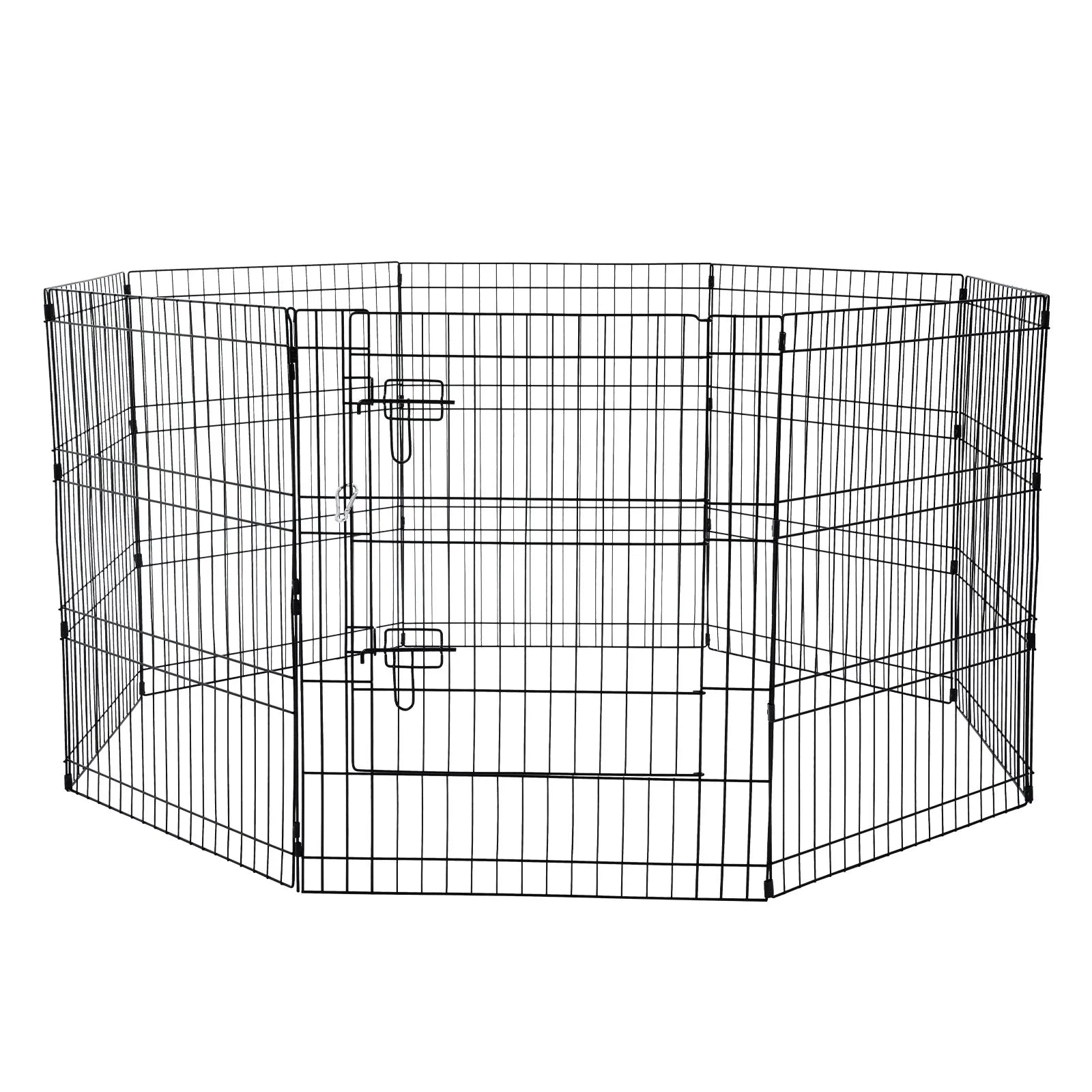 VEVOR Dog Playpen 8 Panels Foldable Metal Dog Exercise Pen with Top Cover 30"H