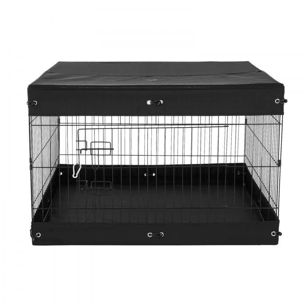 VEVOR Dog Playpen 4 Panels Foldable Metal Dog Exercise Pen with Bottom Pad Cover