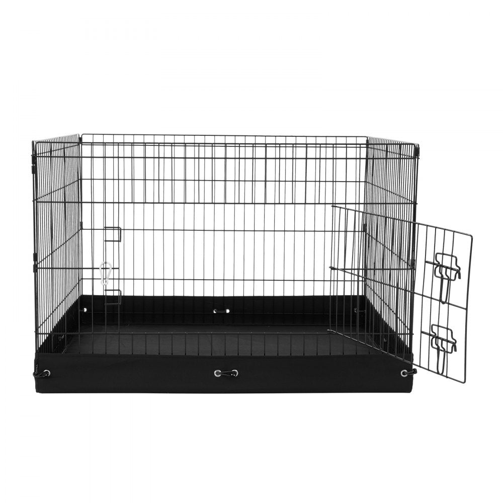 VEVOR Dog Playpen 4 Panels Foldable Metal Dog Exercise Pen with Bottom Pad 36 in