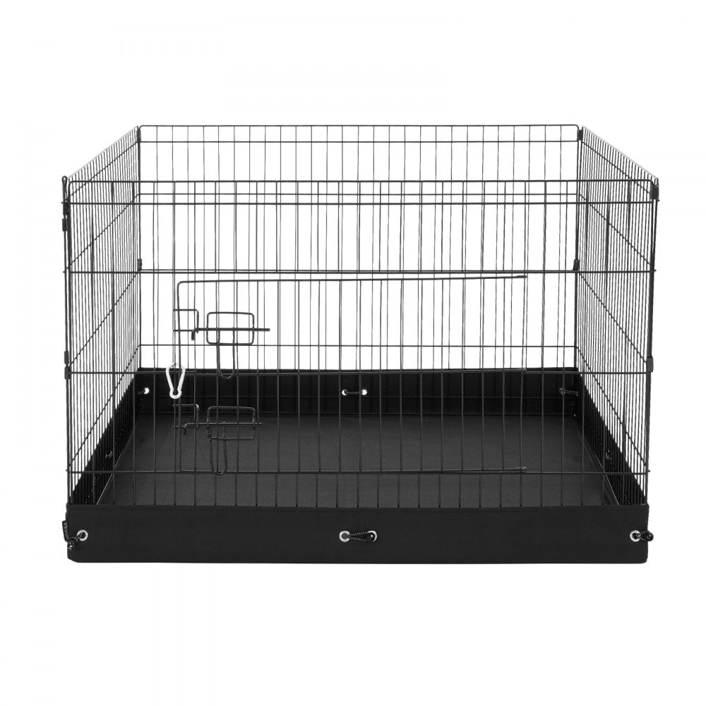 VEVOR Dog Playpen 4 Panels Foldable Metal Dog Exercise Pen with Bottom Pad 36 in