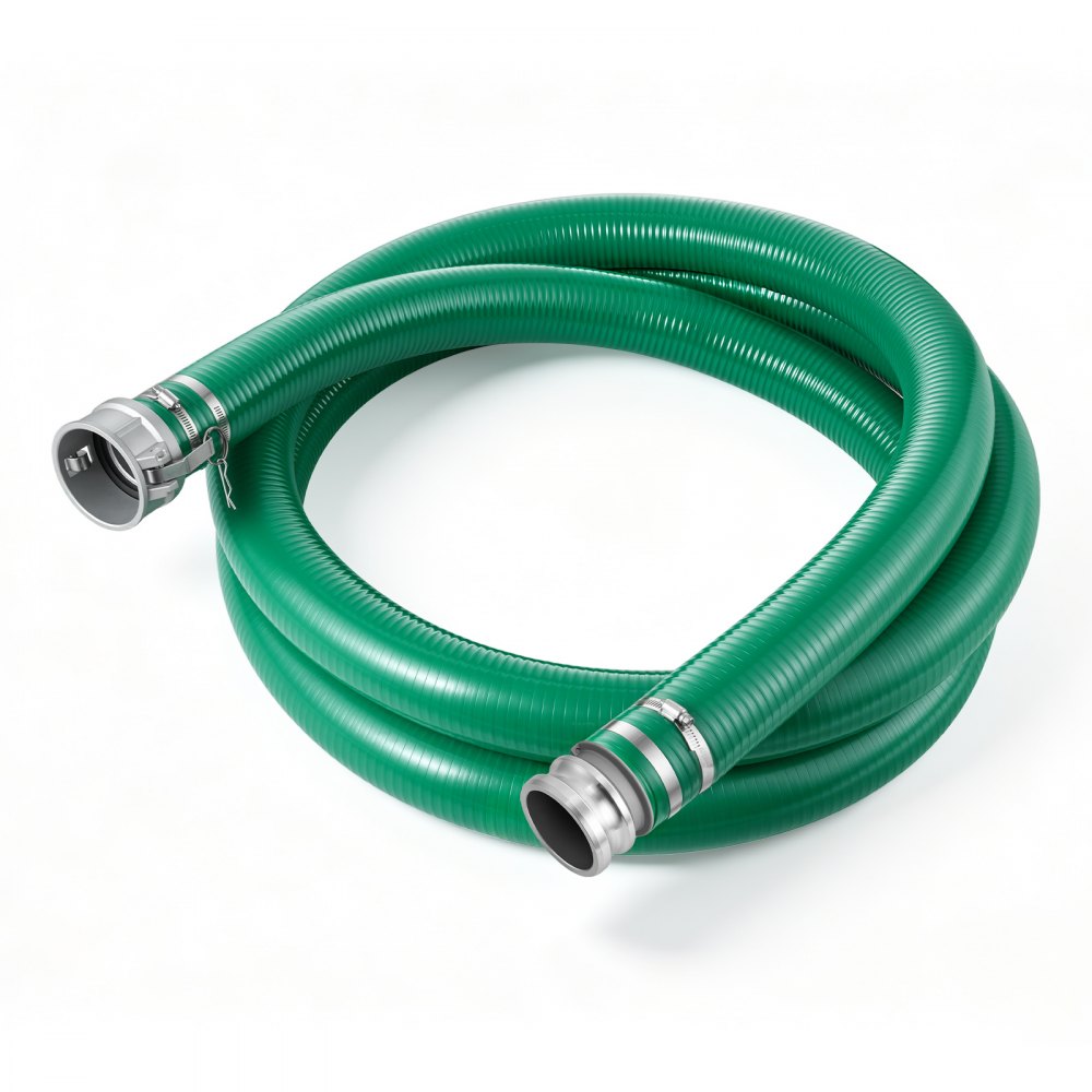 3" x 20 ft Heavy-Duty PVC Suction Hose Assembly with Cam & Groove Fittings – 60 PSI Water Pump Hose