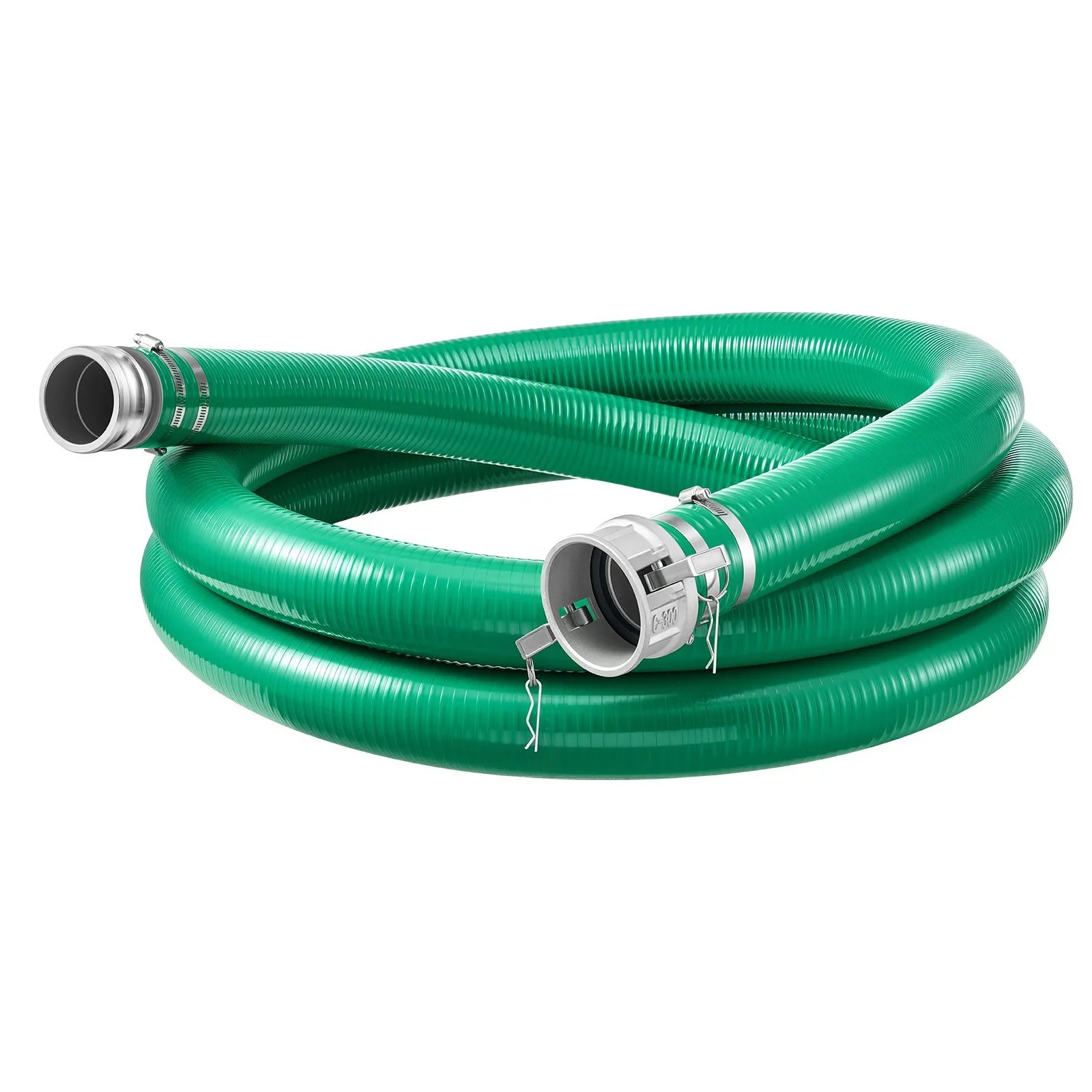 3" x 20 ft Heavy-Duty PVC Suction Hose Assembly with Cam & Groove Fittings – 60 PSI Water Pump Hose