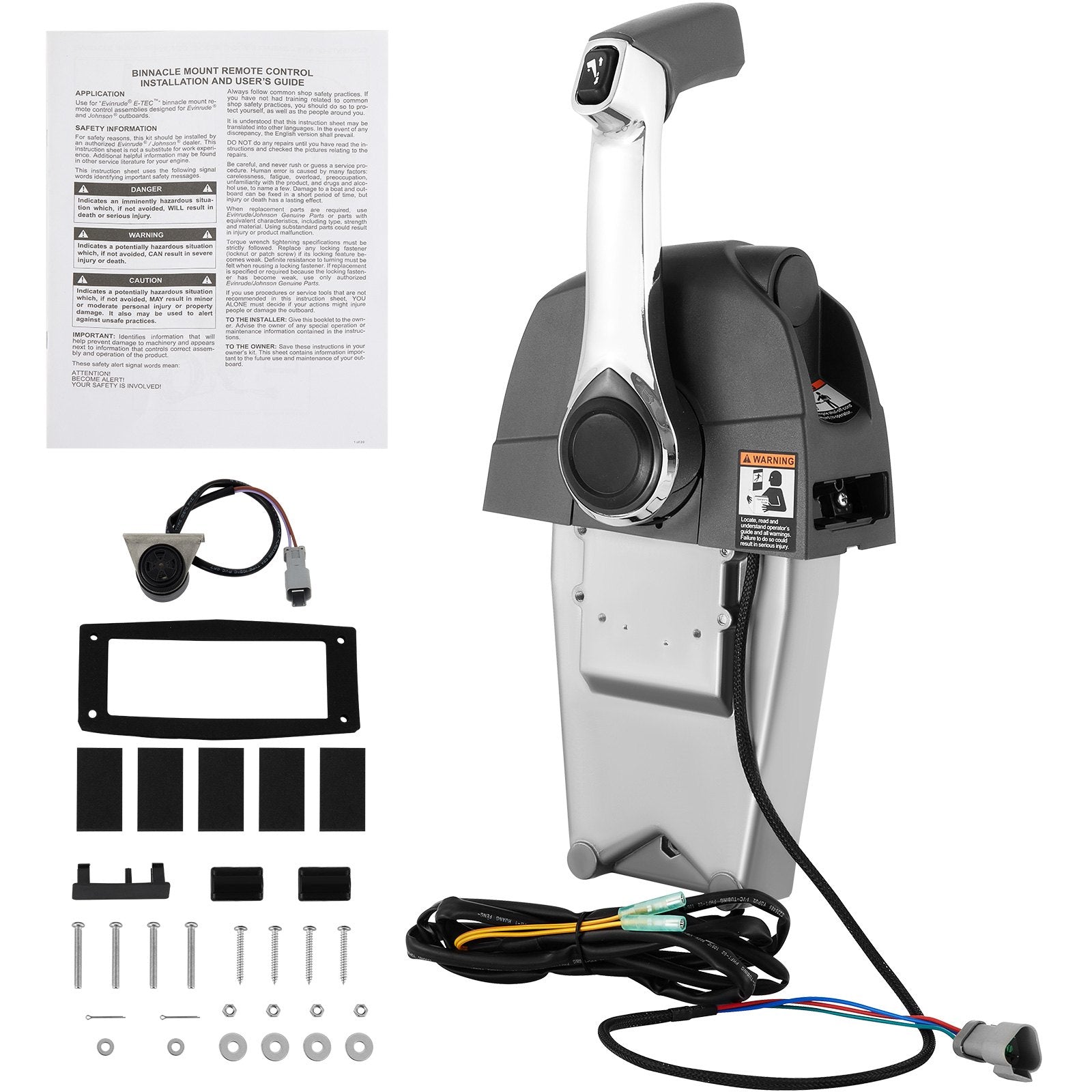 VEVOR Boat Throttle Control 5006182 Side Mount Outboard Remote Control Single Lever Binnacle for Evinrude and Johnson Outboards Throttle Gear Control