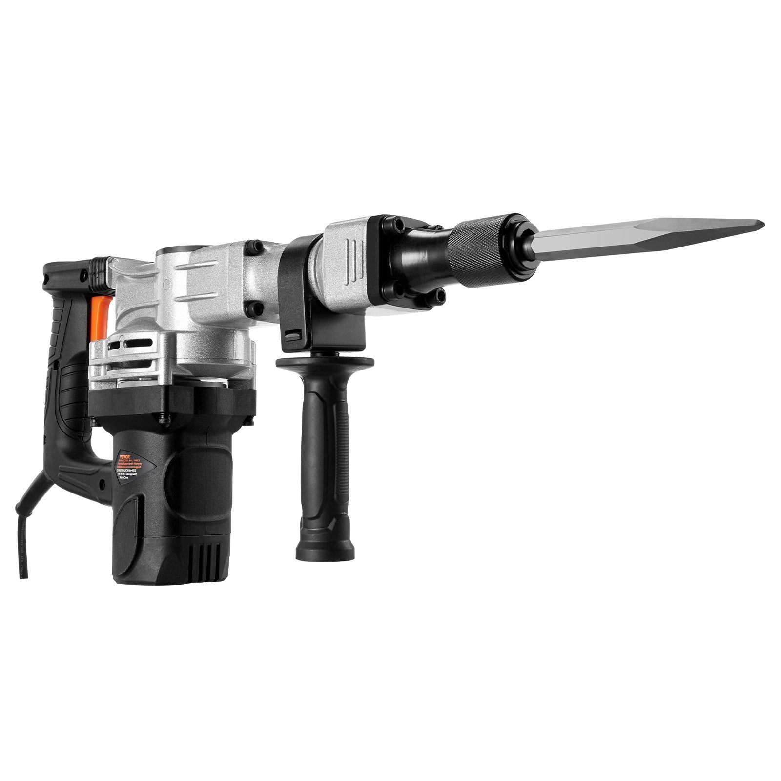 VEVOR Demolition Jack Hammer, 1400W Electric Jackhammer Heavy Duty, 2900 BPM Concrete Breaker, 2pcs Chisels Bits Chipping with Case, Gloves Black