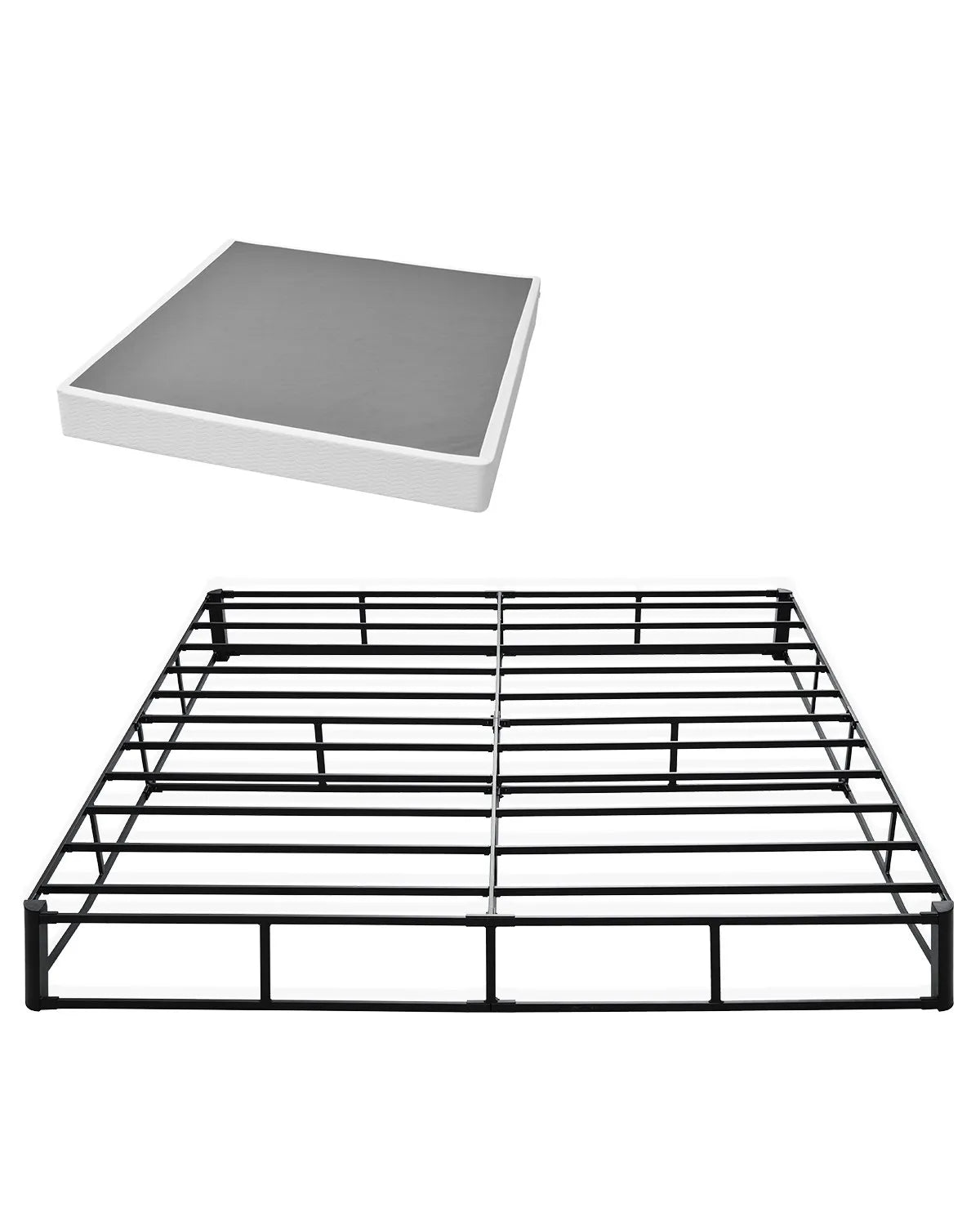 VEVOR Box Spring King Size Bed Frame with Fabric Cloth 79.1L x 75.8W x 9.1H in