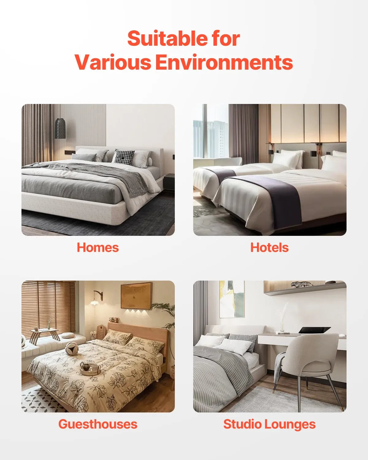 VEVOR Box Spring Queen Size Bed Frame with Fabric Cloth 79.1L x 59.6W x 9.1H in