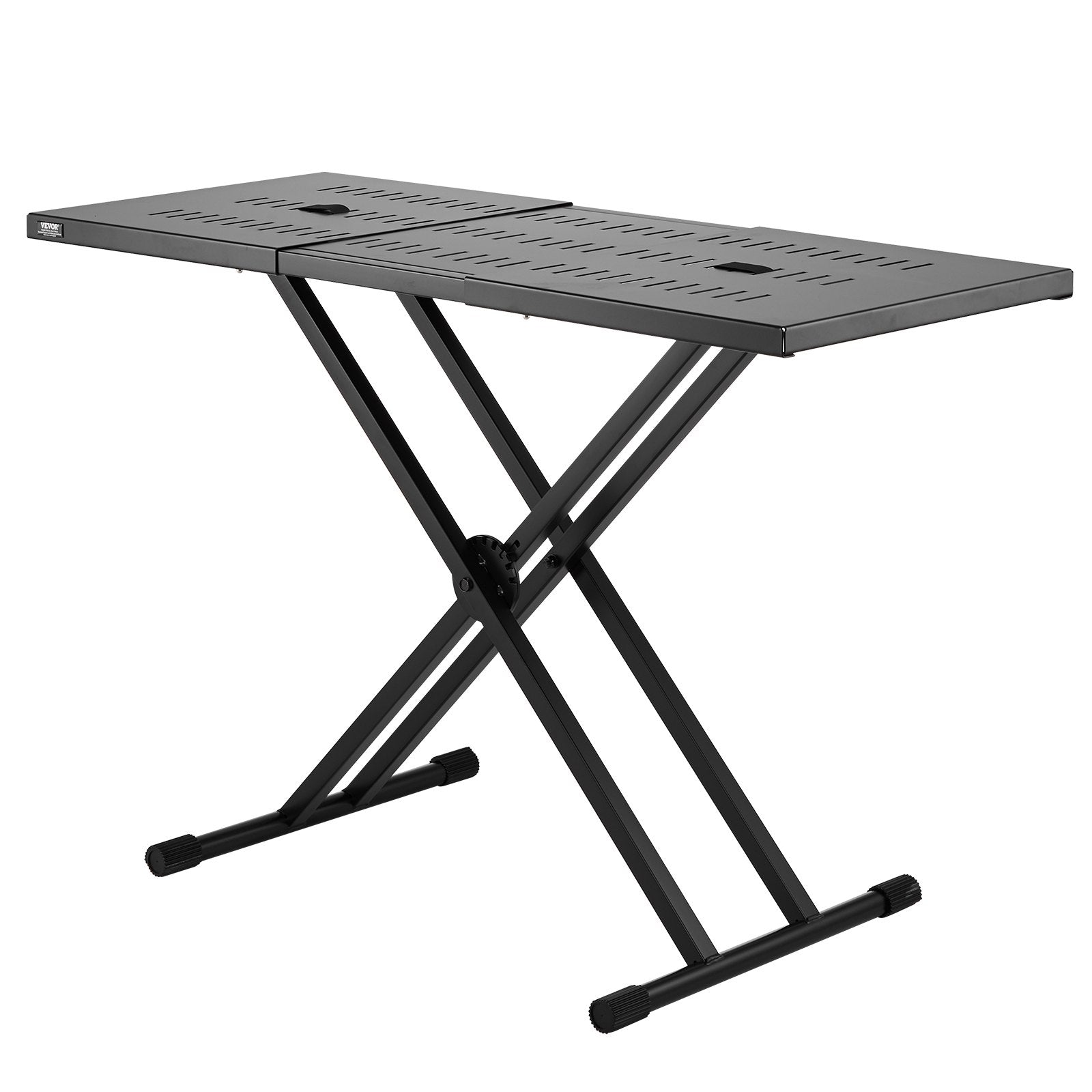 VEVOR Portable DJ Table with Double-X Braced Keyboard Stand Adjustable Height