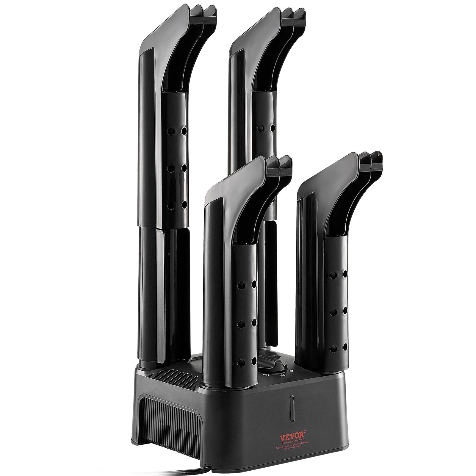 VEVOR Detachable 4 Tubes Shoe Dryer with Heat Blower & Timer Black & Orange