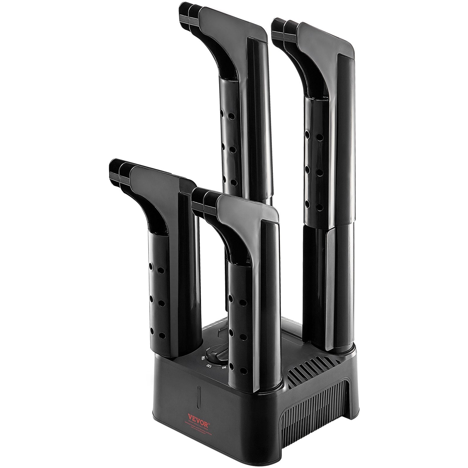 VEVOR Detachable 4 Tubes Shoe Dryer with Heat Blower & Timer Black & Orange