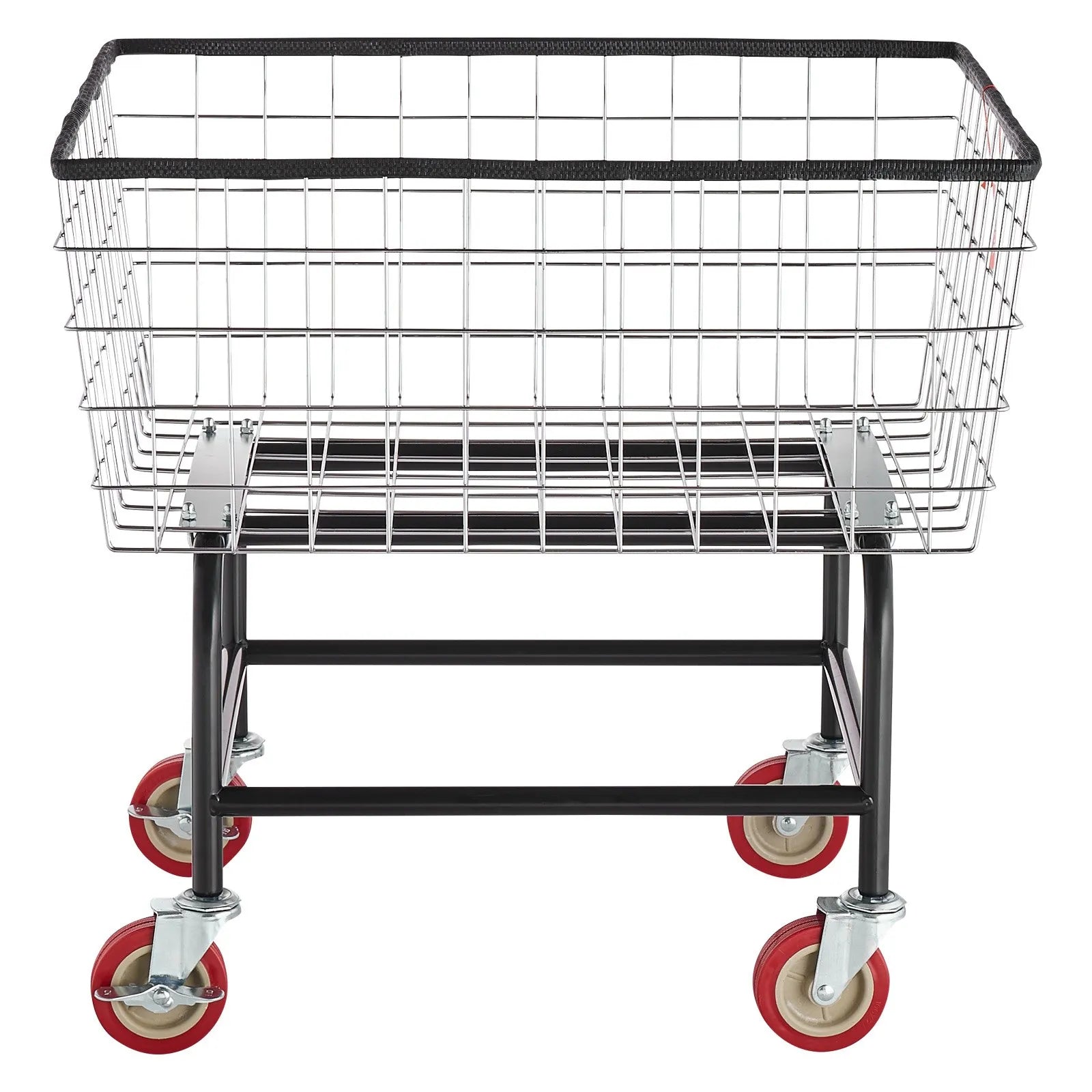 VEVOR Wire Laundry Cart, 2.5 Bushel Wire Laundry Basket with Wheels, 20''x15.7''x26'' Commercial Wire Laundry Basket Cart, Steel Frame with Chrome Finish, 4inch Casters, Wire Basket Cart For Laundry