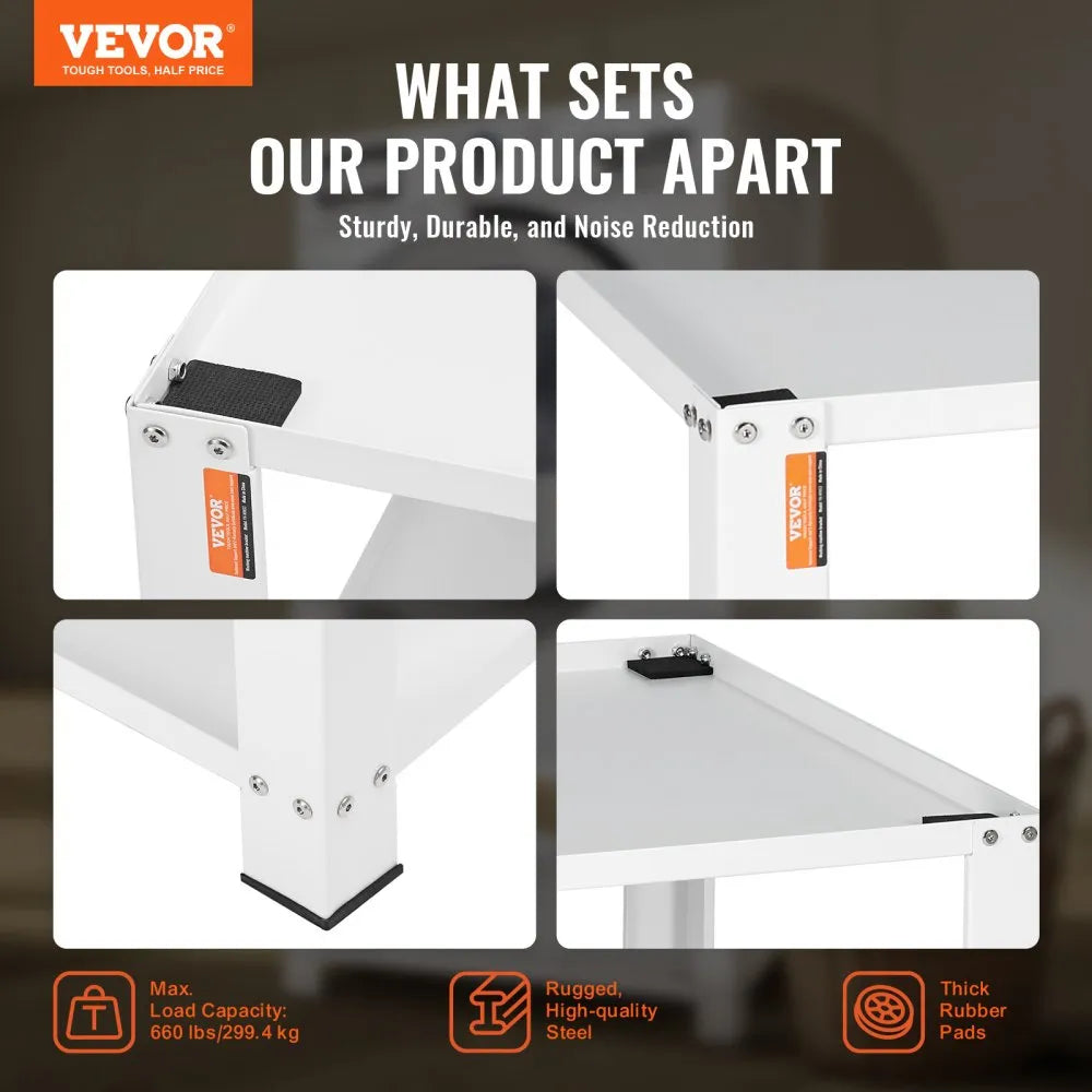 VEVOR Laundry Pedestal with Storage Shelf, 28"Lx28" Wx16" H, Washer And Dryer Base Stand Platform Universal Fit 660lbs Capacity, Heavy Duty Steel Multi-Functional Base for Washing Machine