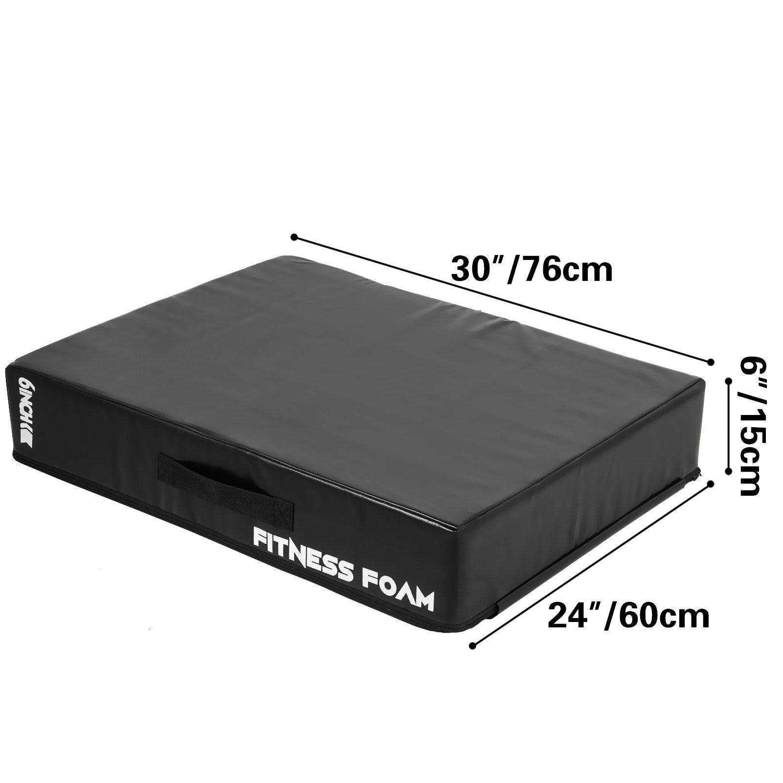 VEVOR 6 inch Barbell Crash Cushion Pads, Weightlifting Protector Falling Pads,Red/Blue/Black Cushioned Foam Mat,for Olympic Weightlifting,One Pair (Black)