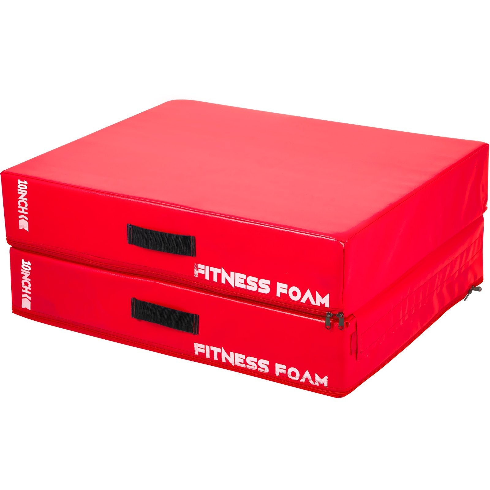 10inch Barbell Crash Cushion Pads, Weightlifting Protector Falling Pads, Black & Red Cushioned Foam Mat, for Olympic Weightlifting One Pair