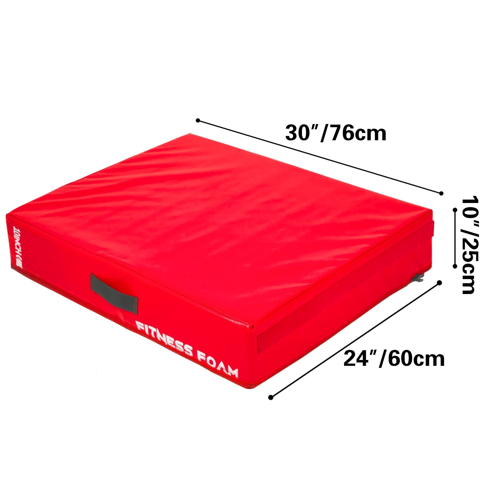 10inch Barbell Crash Cushion Pads, Weightlifting Protector Falling Pads, Black & Red Cushioned Foam Mat, for Olympic Weightlifting One Pair