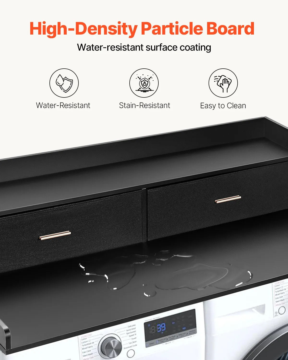 VEVOR Washer Dryer Countertop 54x27" Laundry Topper Cover with 2 Drawers & Shelf