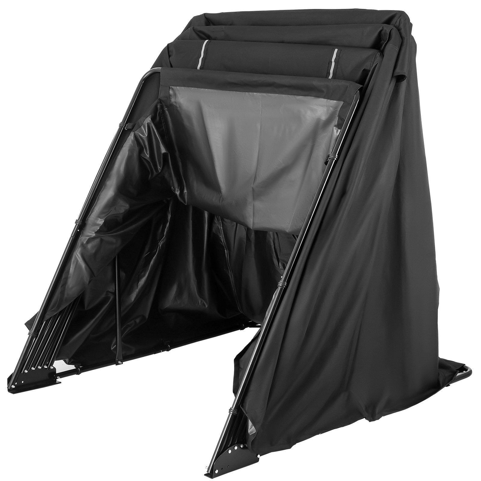 VEVOR Motorcycle Cover 600D Motorcycle Tent Oxford Material Motorcycle Shed Anti-UV,132"(L) x 54"(W) x 78"(H) (Black, Large)