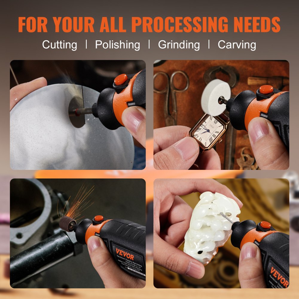 VEVOR Rotary Tool Accessories Kit 357PCS, 1/8" Diameter Shank Power Rotary Tool Accessories Set, Universal Fitment Electric Tool Accessories for Carving, Sanding, Cutting, Drilling, Cleaning, Grinding