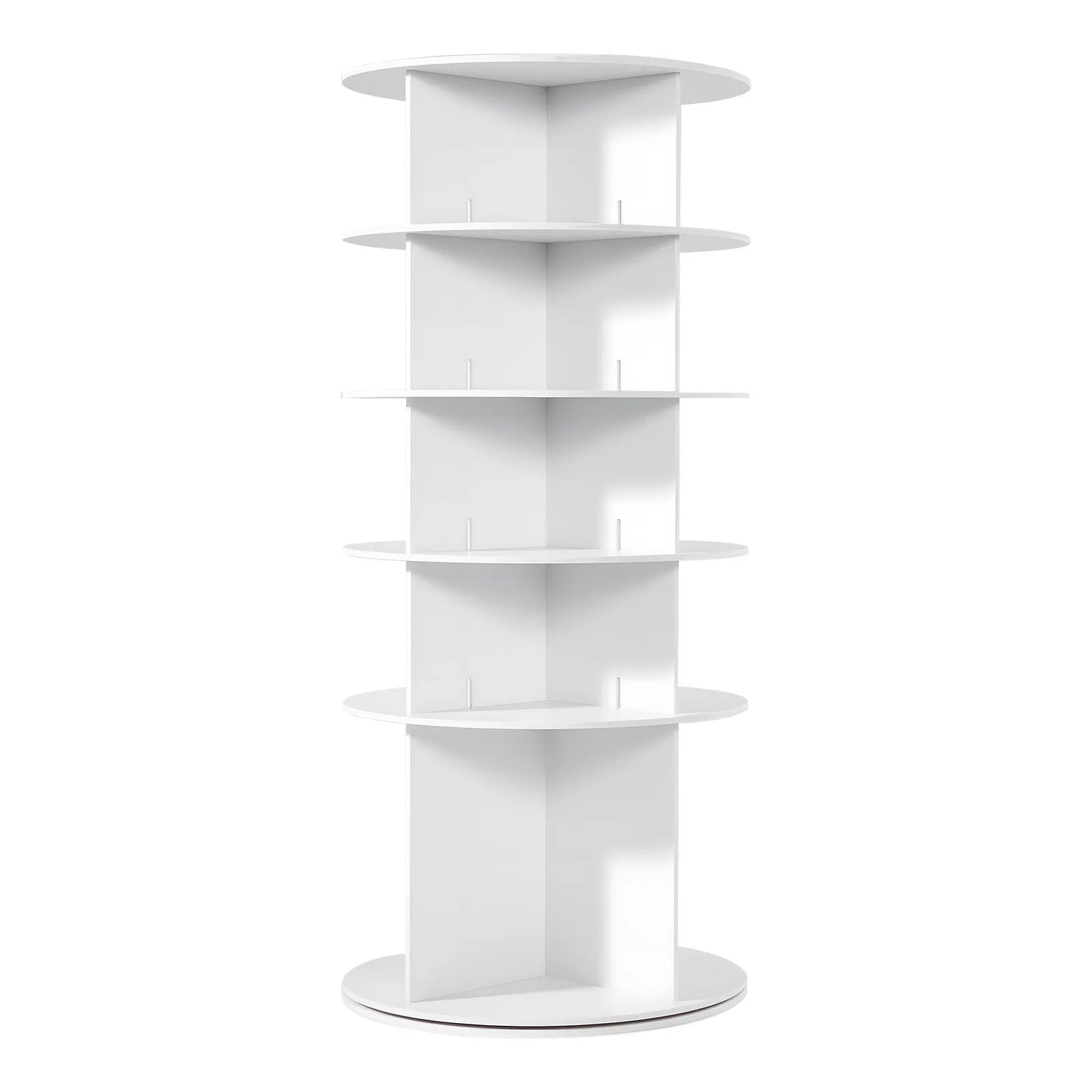VEVOR 5 Tiers Rotating Shoe Rack Tower, 360° Spinning Shoe Rack, Revolving Storage Round Carousel Display, Freestanding Lazy Susan Organizer Display for Bedroom, Living Room, Entryway, Closet, White