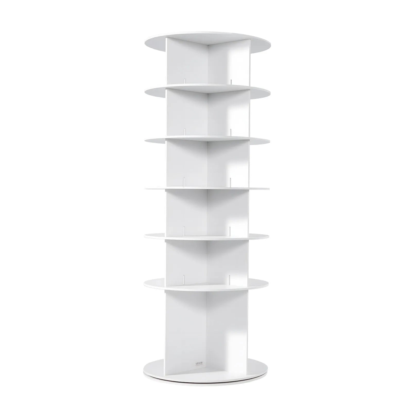 VEVOR 6 Tiers Rotating Shoe Rack Tower, 360° Spinning Shoe Rack, Revolving Storage Round Carousel Display, Freestanding Lazy Susan Organizer Display for Bedroom, Living Room, Entryway, Closet, White