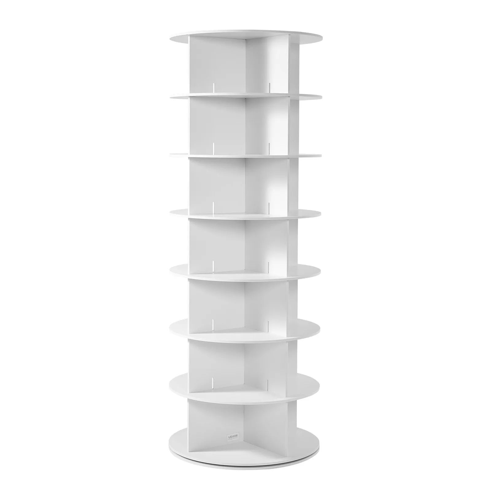 VEVOR 7 Tiers Rotating Shoe Rack Tower, 360° Spinning Shoe Rack, Revolving Storage Round Carousel Display, Freestanding Lazy Susan Organizer Display for Bedroom, Living Room, Entryway, Closet, White